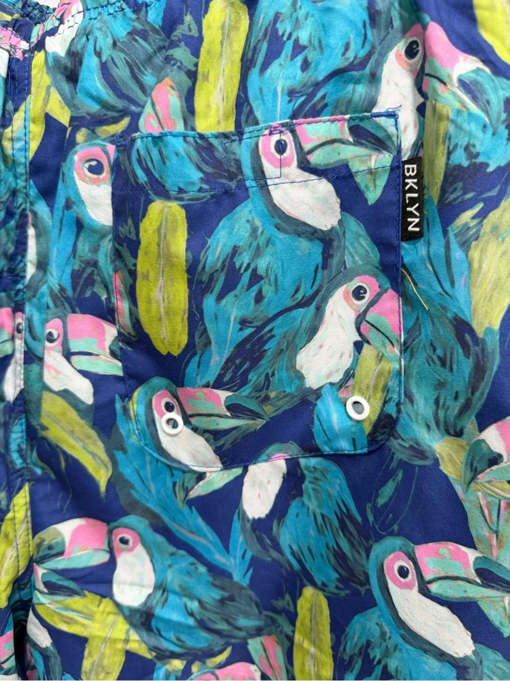 men's Brooklyn Cloth Kent Ave Volley Swim Trunks in size L, featuring a vibrant,